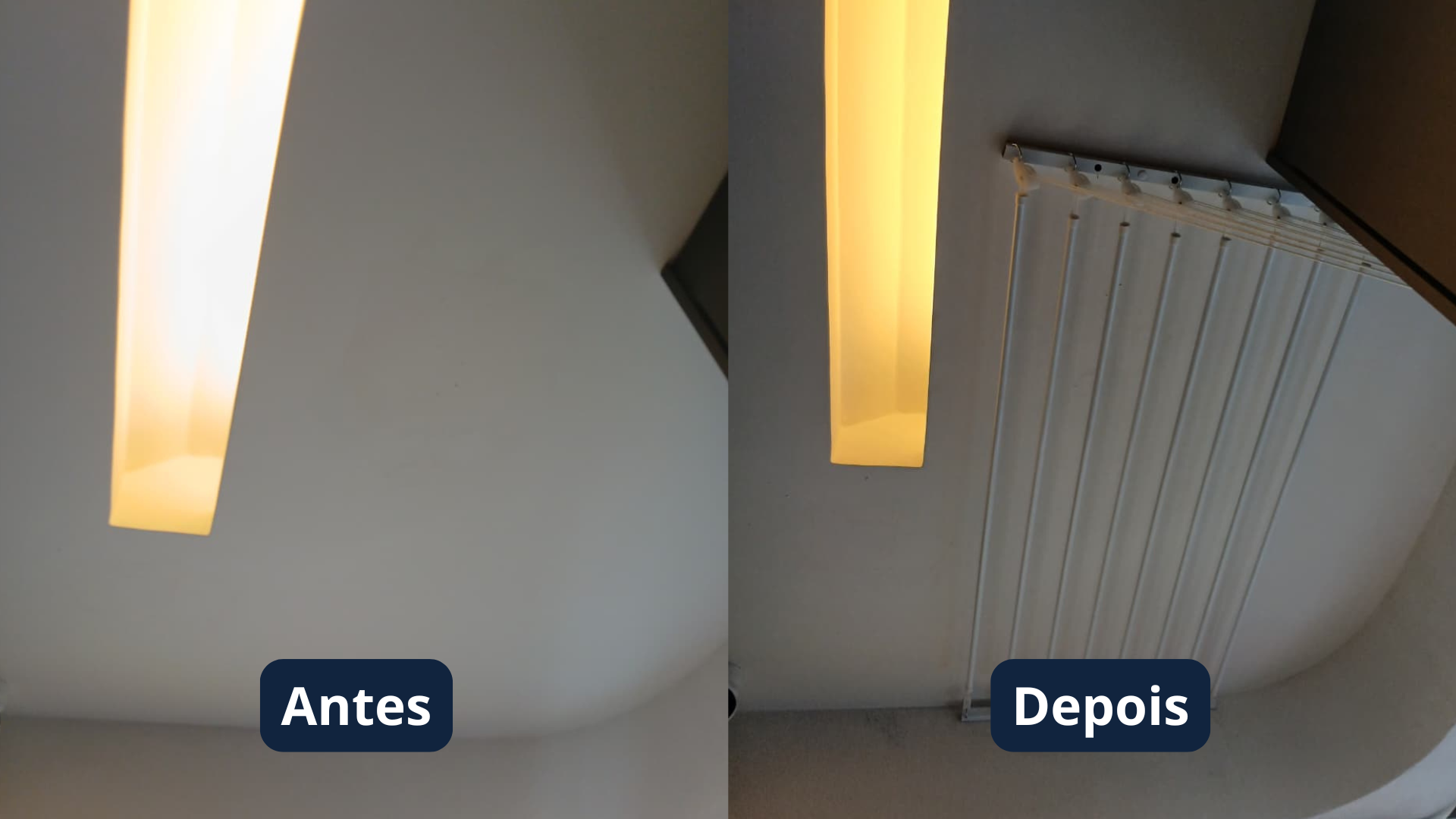 Antes e depois de lavanderia organizada pela Varal Tech